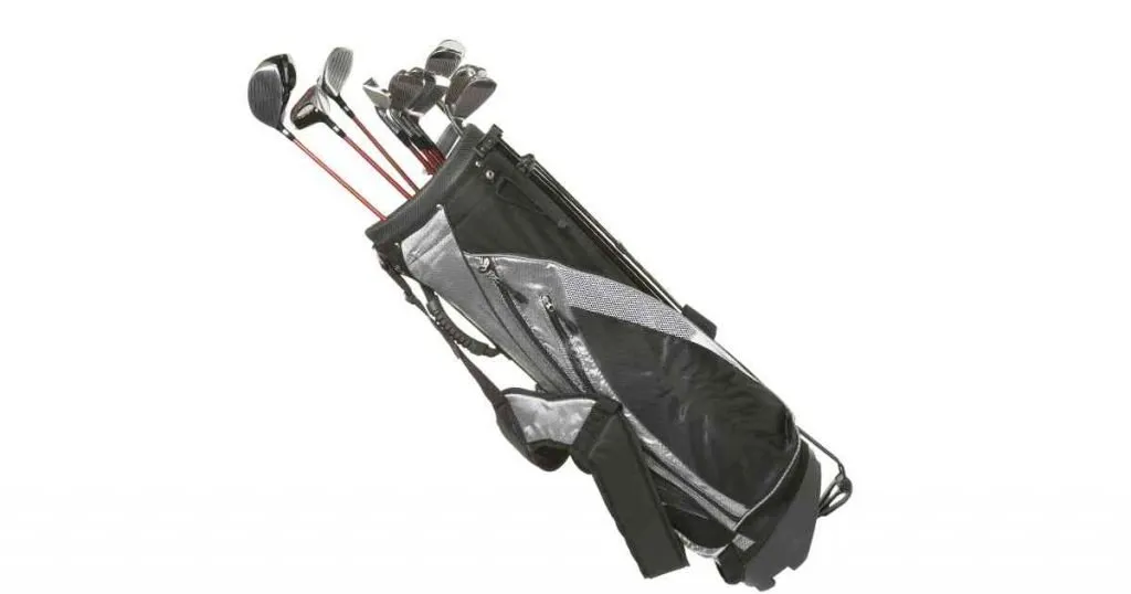 black and grey adidas golf bag
