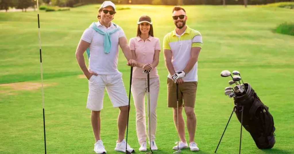 friends playing golf