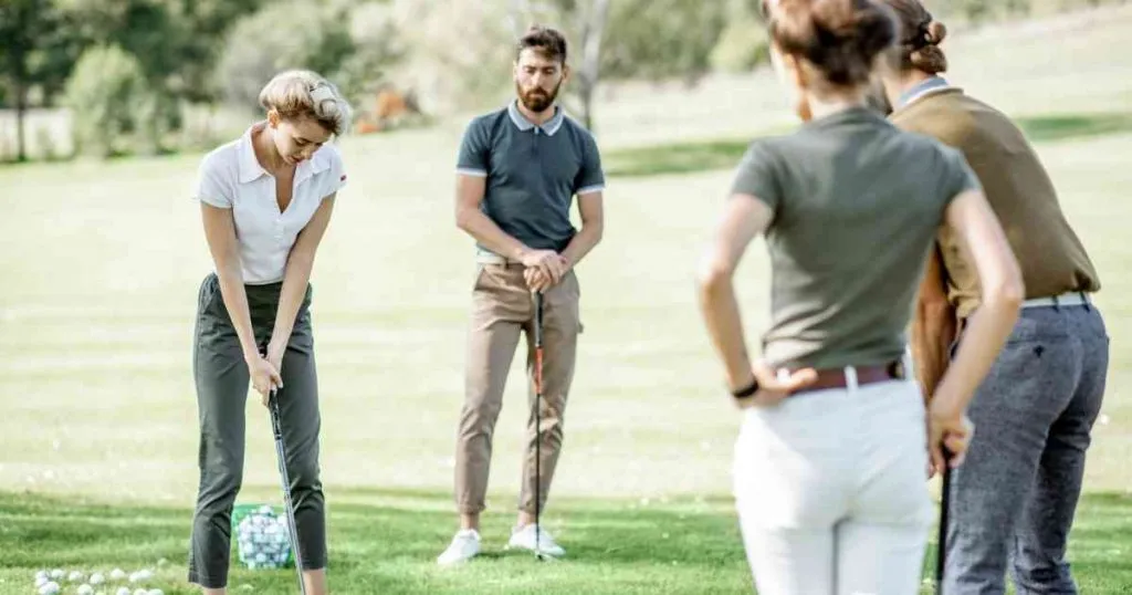 people socializing through golf